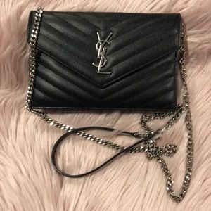 Quilted Calfskin Leather Wallet on a Chain